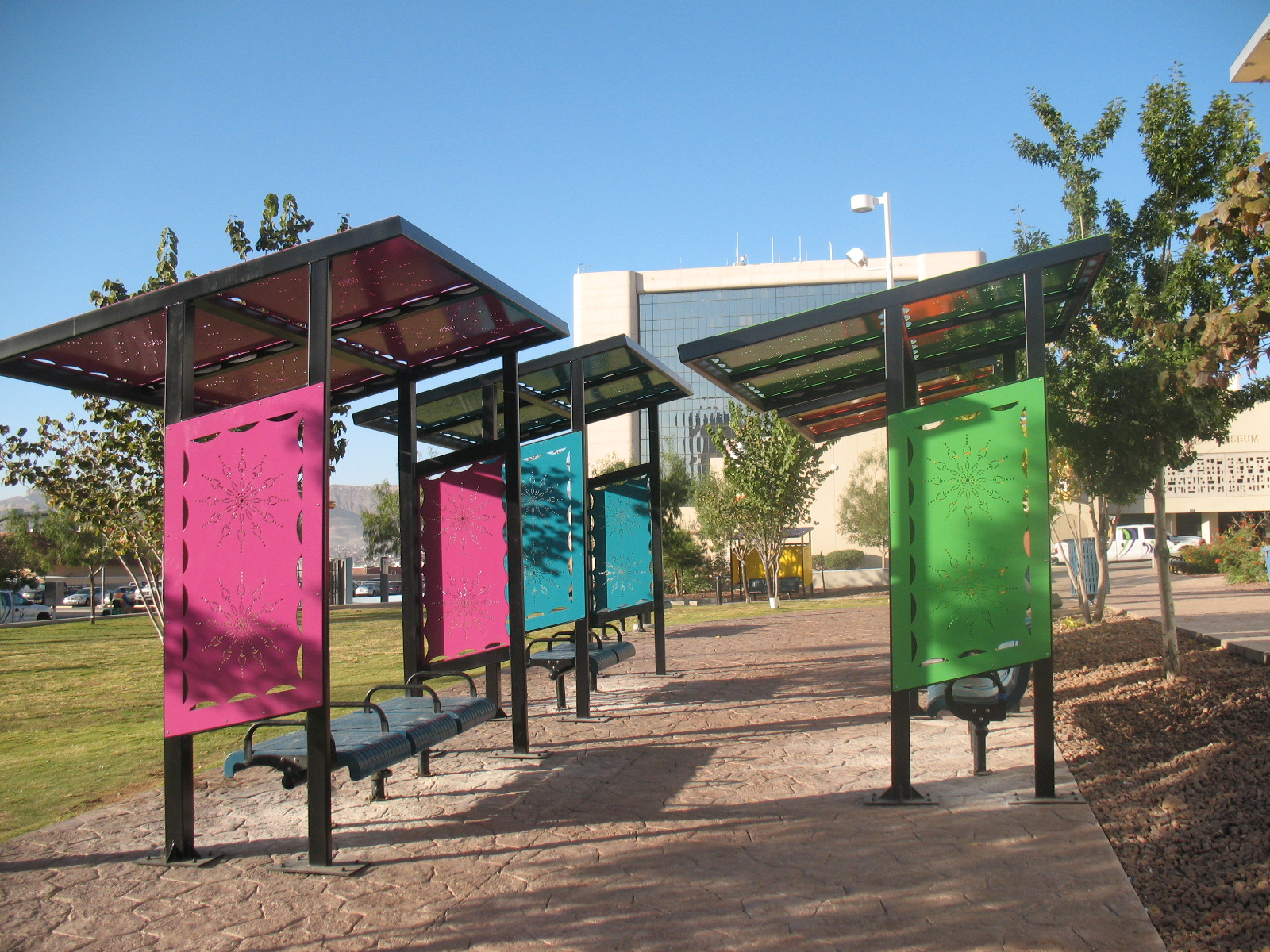 Powder Coated Bus Stops